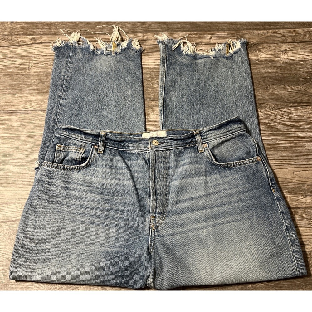 We The Free Maggie High Rise Cropped Straight Leg Distressed Jean SZ 31 (33x27) - Picture 2 of 10